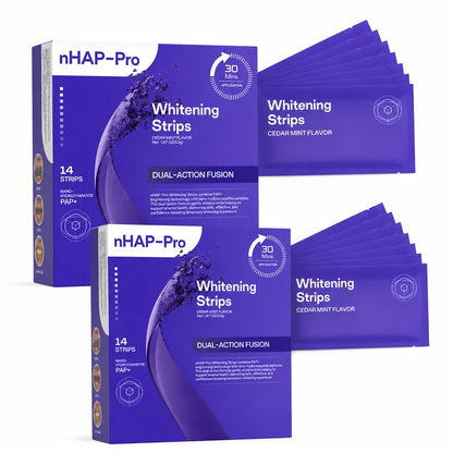 Purple Teeth Whitening Strips with Cheek Retractor – Peroxide-Free Whitening Kit