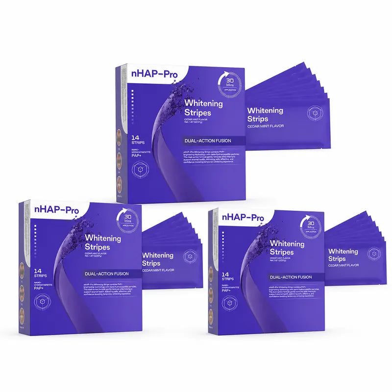 Purple Teeth Whitening Strips with Cheek Retractor – Peroxide-Free Whitening Kit