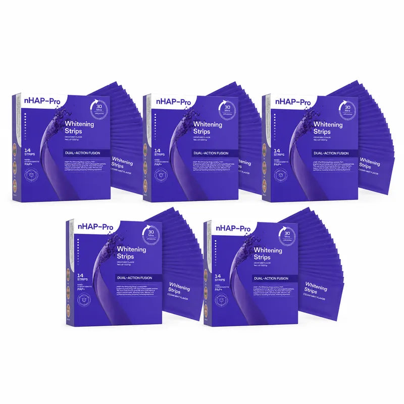 Purple Teeth Whitening Strips with Cheek Retractor – Peroxide-Free Whitening Kit