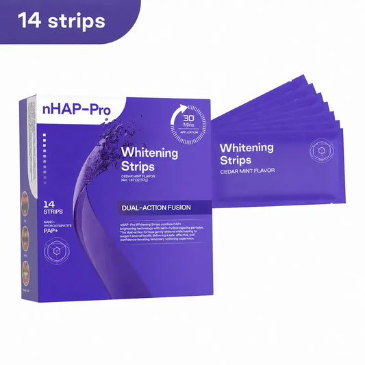 Purple Teeth Whitening Strips with Cheek Retractor – Peroxide-Free Whitening Kit